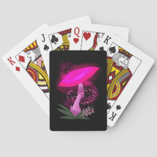 Hübsch rosa leuchtendes Mushroom Spielkarten