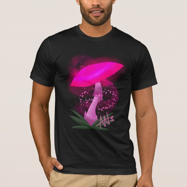Hübsch rosa leuchtendes Mushroom T-Shirt (Vorderseite)