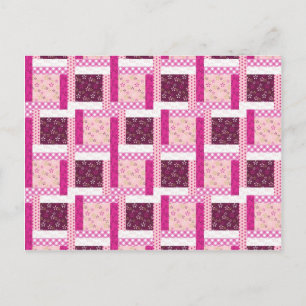 Hübsch rosa Lila Patchwork Quilt Design Geschenke Postkarte