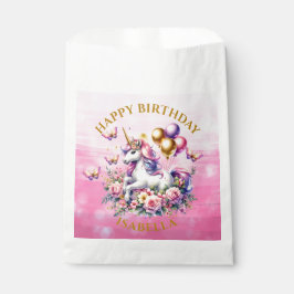 Hübsch Rosa, Lila und Gold Einhorn Geburtstag Geschenktütchen