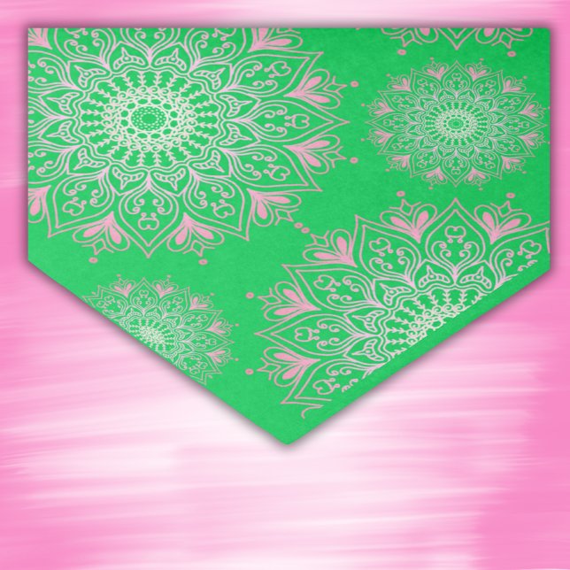 Hübsch rosa Mandala auf grün | Seidenpapier (Von Creator hochgeladen)