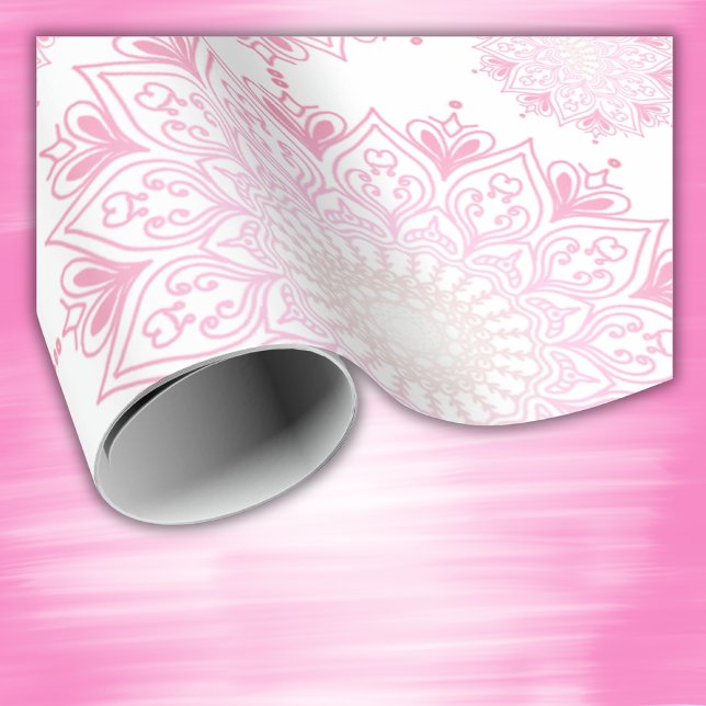 Hübsch rosa Mandala auf Weiß | Geschenkpapier (Von Creator hochgeladen)