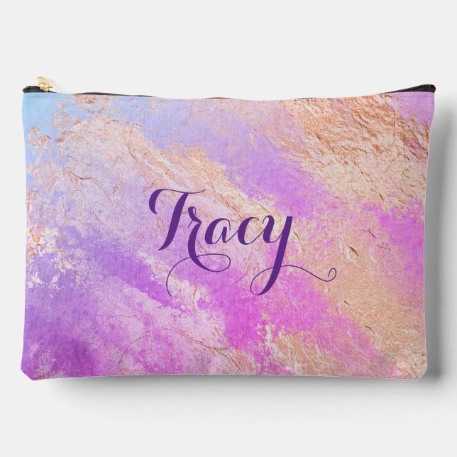 Hübsch rosa Marmor Zubehörtasche (Vorderseite)