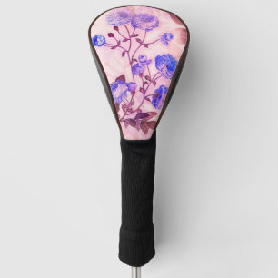 Hübsch rosa mit Lila Blumendruck Golf Headcover
