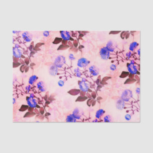 Hübsch rosa mit Lila Blumendruck Seidenpapier