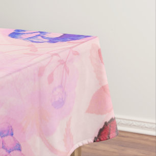 Hübsch rosa mit Lila Blumendruck Tischdecke