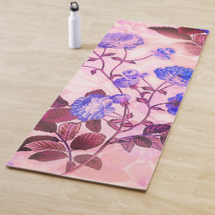 Hübsch rosa mit Lila Blumendruck Yogamatte