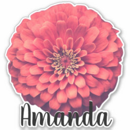 Hübsch-Rosa-Monogramm Blume Art Pflanze Niedlich Aufkleber