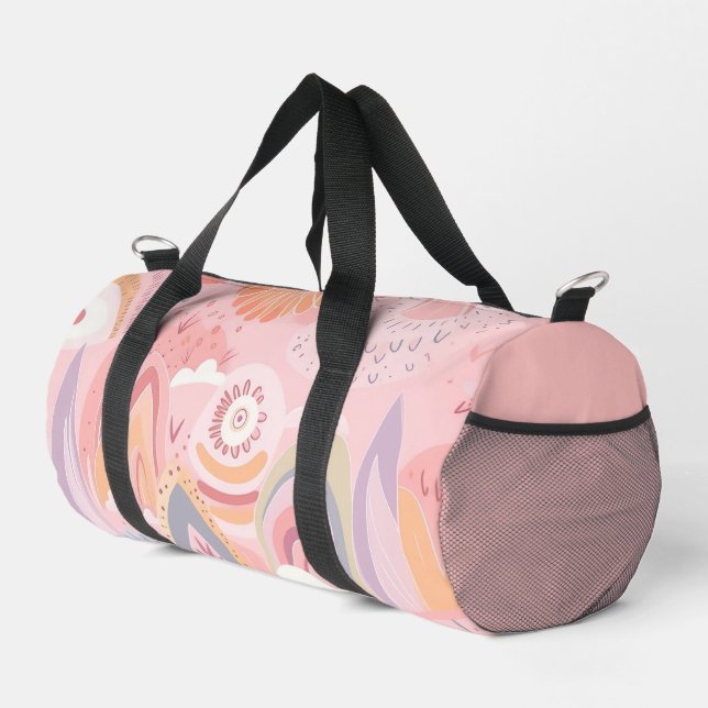 Hübsch rosa Muster Duffle Bag (Rechte Ecke)