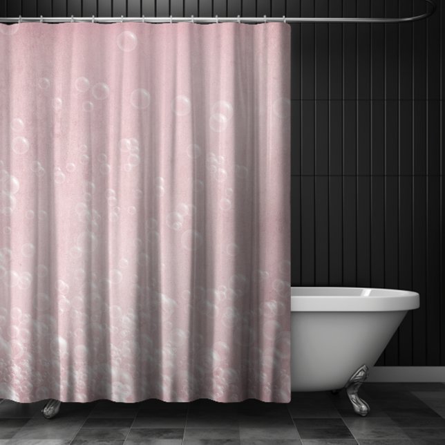 Hübsch rosa Pastellseife - Blasen Duschvorhang (Pretty Pink Pastel Soap Bubbles Shower Curtain)