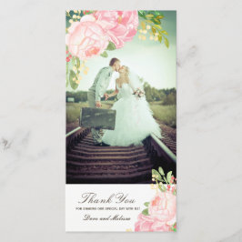 Hübsch-rosa-PeoniesDanke-Foto-Karte (4x8) Dankeskarte
