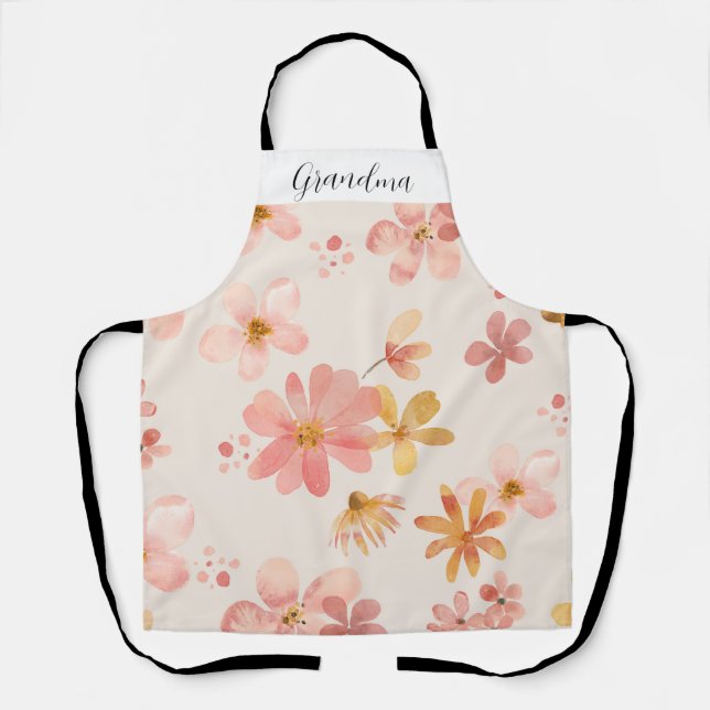 Hübsch rosa Personalisiertes Oma Schürze (Vorderseite)