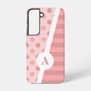 Hübsch rosa Polka-Dot und Streifenmuster Samsung Galaxy Hülle