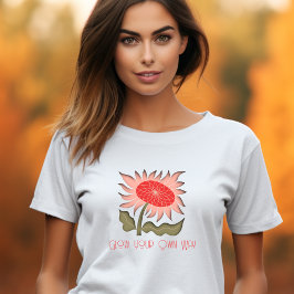 Hübsch rosa Retro 3D Sonnenblume T-Shirt