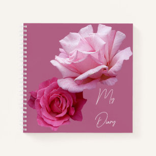 Hübsch rosa Rosa Blütenblüte einfach, modern und s Notizbuch