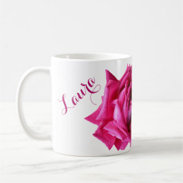 Hübsch rosa Rosa Blütenblüte  Laura-Name Kaffeetasse