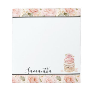 Hübsch-Rosa-Rose-Macaros Notizblock