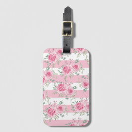 Hübsch rosa Rose Rosa Streifen Gepäckanhänger