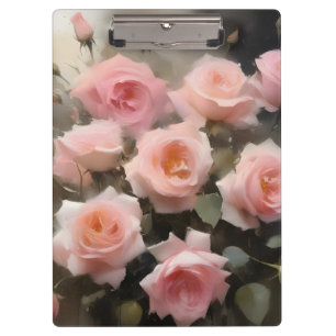 Hübsch rosa Rosen Aquarellmalerei Klemmbrett