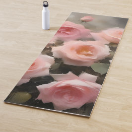 Hübsch rosa Rosen Aquarellmalerei Yogamatte