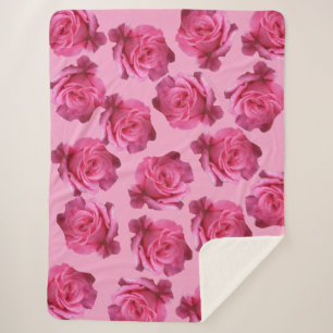 Hübsch rosa Rosen floralboho stilvoll schön Sherpadecke