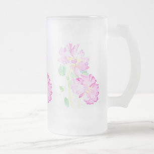 Hübsch Rosa Rosen Mattiert Glass Tasse