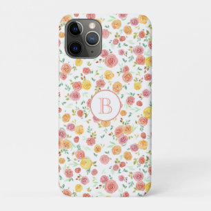 Hübsch rosa Rosen mit Monogramm Case-Mate iPhone Hülle