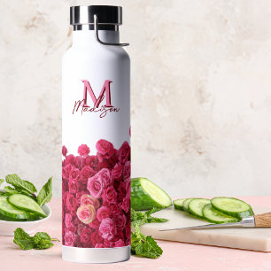 Hübsch Rosa Rosen Personalisiert Trinkflasche