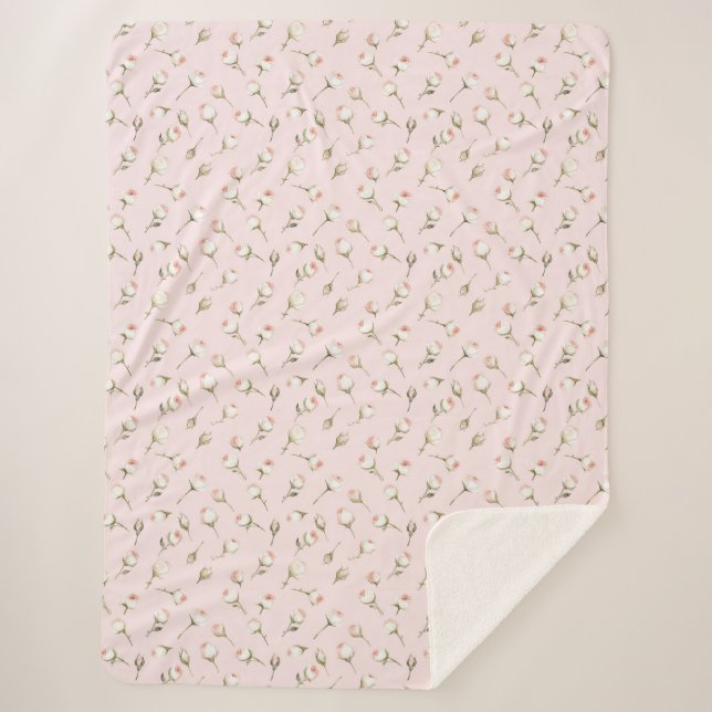 Hübsch rosa Rosen Sherpadecke (Vorderseite)