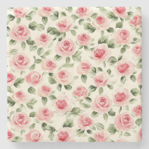 Hübsch rosa Rosen Steinuntersetzer