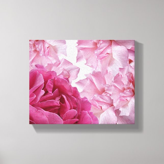 Hübsch rosa Rosenblütenblätter abstrakte blühende  Leinwanddruck (Vorderseite)