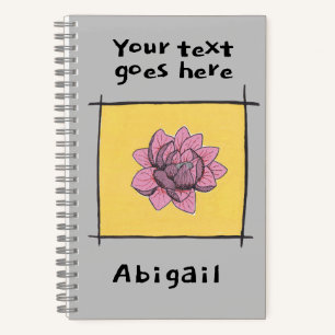 Hübsch rosa Rosendoodle, Ihr Titel und Ihr Name Notizbuch