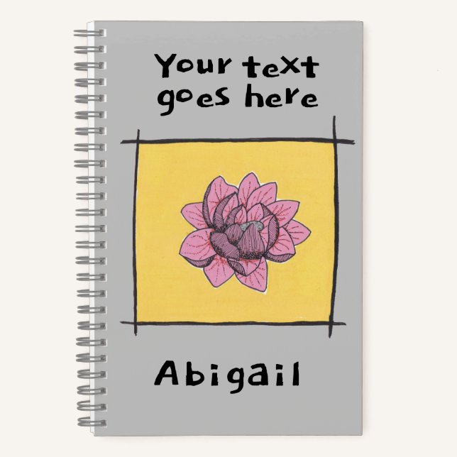 Hübsch rosa Rosendoodle, Ihr Titel und Ihr Name Notizbuch (Vorderseite)