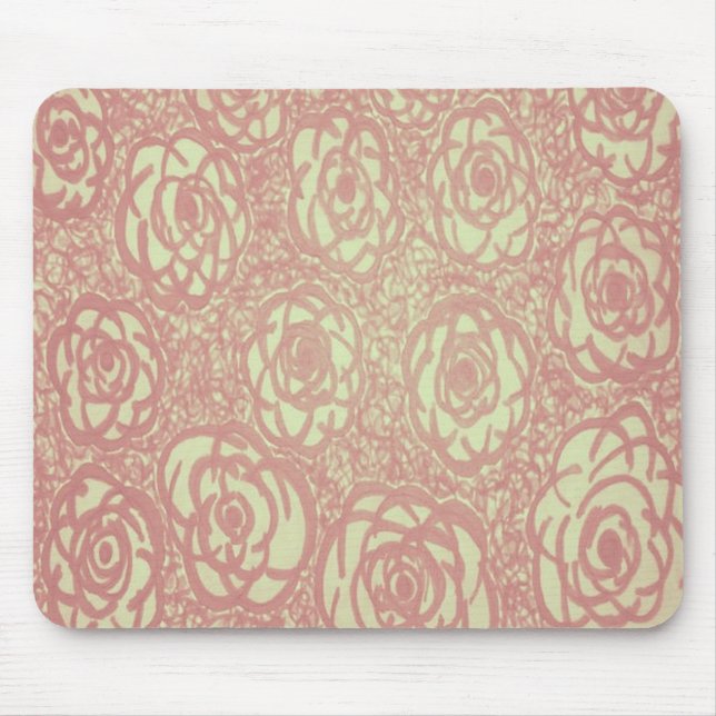 Hübsch rosa Rosenmuster Mousepad (Vorne)