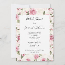 Hübsch Rosa Roses Brautparty Einladung