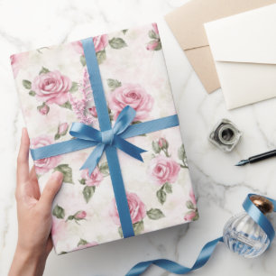 Hübsch Rosa Roses Brautparty Geschenkpapier