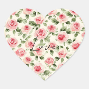 Hübsch Rosa Roses Brautparty Herz-Aufkleber