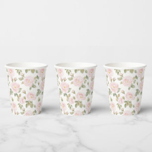 Hübsch rosa Roses Brautparty Pappbecher