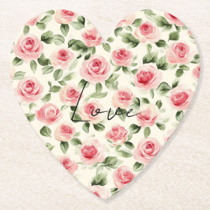 Hübsch Rosa Roses Brautparty Untersetzer