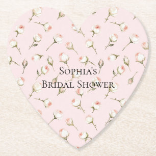 Hübsch rosa Roses Brautparty Untersetzer