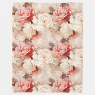 Hübsch Rosa Schwarz Creme Rose Blütenfarben Fleecedecke