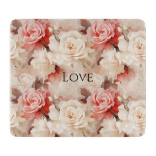 Hübsch Rosa Schwarz Creme Rose Blütenfarben Schneidebrett