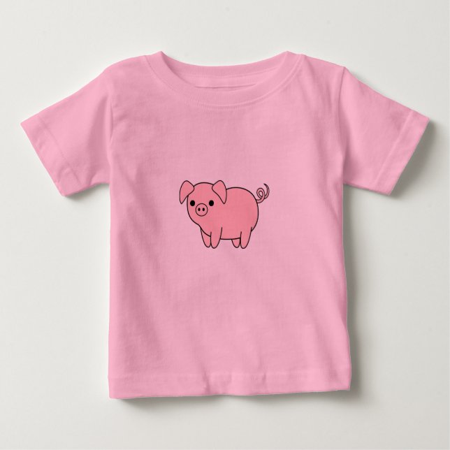 hübsch rosa Schwein Baby T-shirt (Vorderseite)