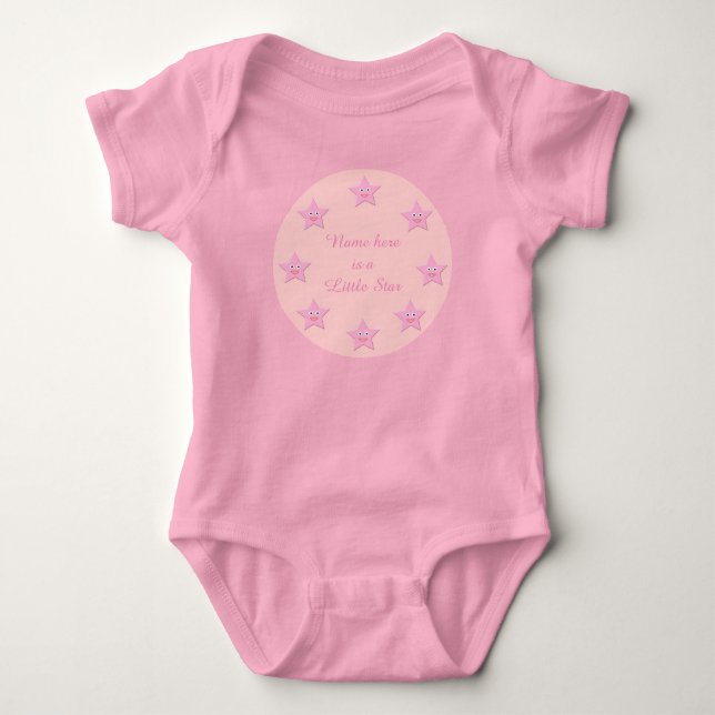 Hübsch rosa Sternchen Baby Strampler (Vorderseite)