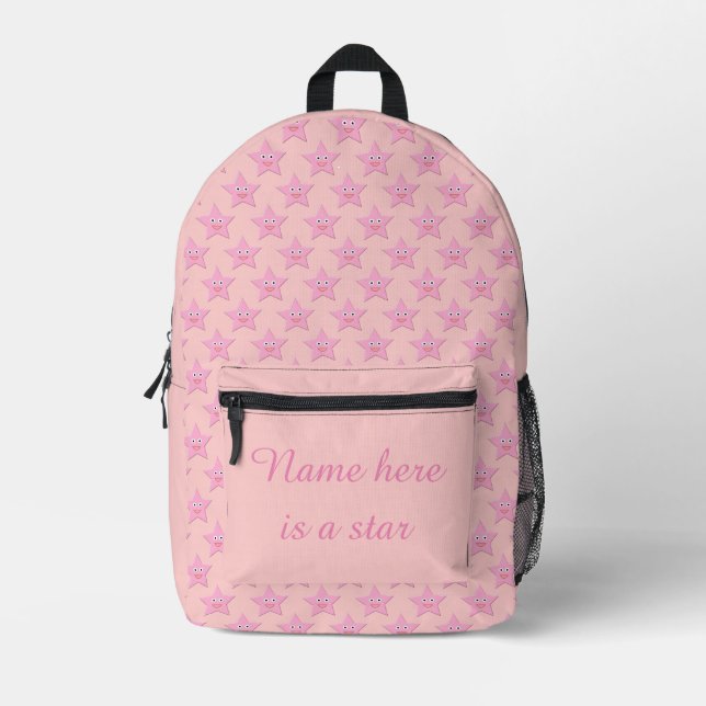 Hübsch rosa Sternchen Bedruckter Rucksack (Vorderseite)
