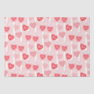 Hübsch rosa Streifen - Herz Valentinstag Seidenpapier