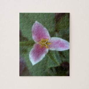 Hübsch-Rosa-Trillium-Wildblume Puzzle