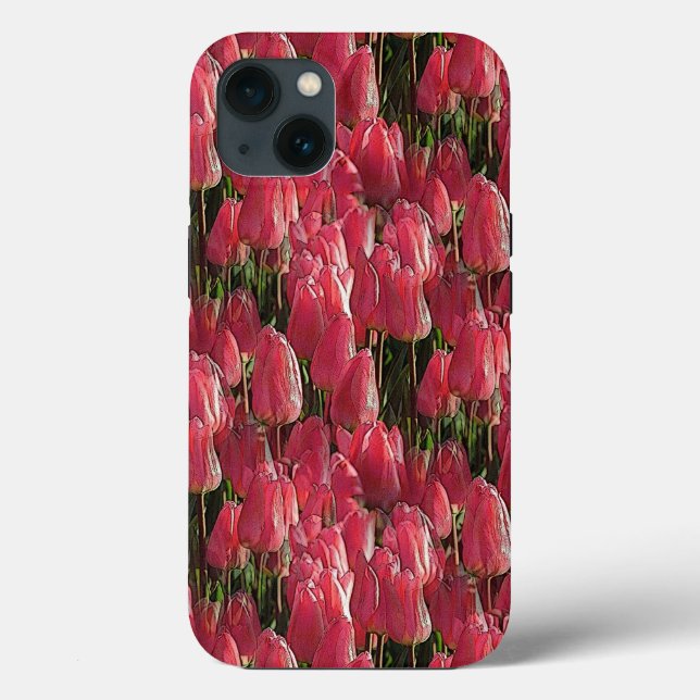 Hübsch-rosa Tulips Case-Mate iPhone Hülle (Rückseite)