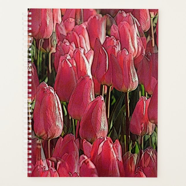 Hübsch-rosa Tulips Planer (Vorderseite)