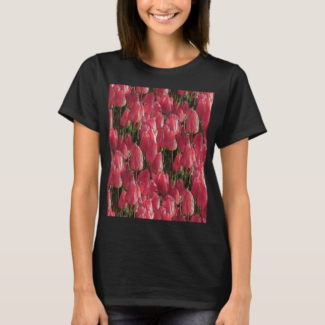Hübsch-rosa Tulips T-Shirt (Vorderseite)